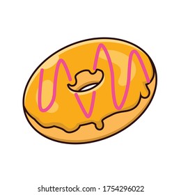 donut orange with strawberry glaze