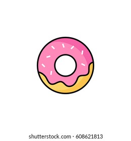 Donut outline colored icon