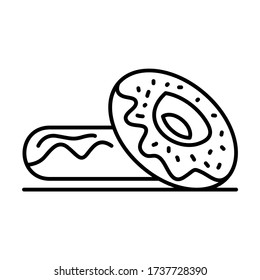 Donut - Kontursymboldesign - Vektor-Abbildung