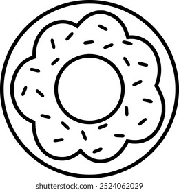 Ícone de contorno de rosca Rosca preta de linha fina