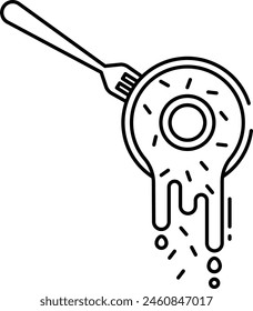 donut outline icon vector illustration