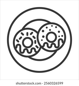 Donut Outline Icon Vector Illustration