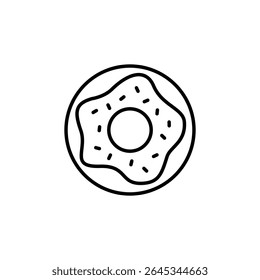 Donut Outline With Sprinkles Isolated On A Transparent Background