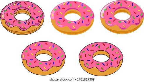 donut pack with pink icing with colored dragees