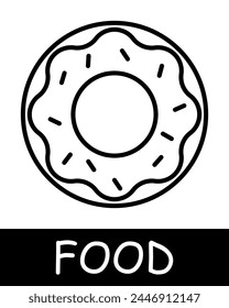 Donut. Pastry with sprinkles and cream on top, layers, delicacy, dessert, gourmet craftsmanship, culinary creativity, simplicity, silhouette, snack, gourmet food. Delicious and unusual food concept.