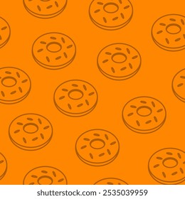 Donut pattern Background. doodle Donut Pattern. Seamless Donut Pattern. flat illustration of donut.