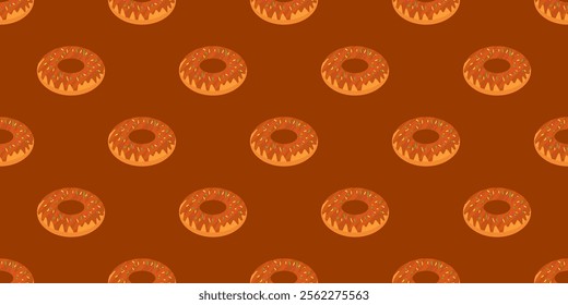 Donut pattern Background. Seamless Donut Pattern. flat illustration of donut.