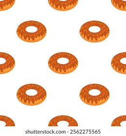 Donut pattern Background. Seamless Donut Pattern. flat illustration of donut.