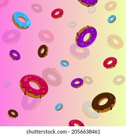 Donut pattern cute pattern bakery vector