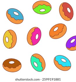 donut pattern doodle color background