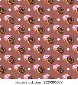 donut pattern fabric with circle 