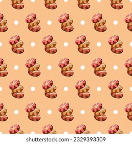 donut pattern fabric with circle 