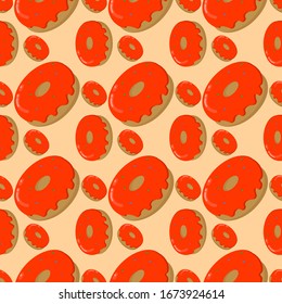 Donut pattern, illustration, vector on white background.