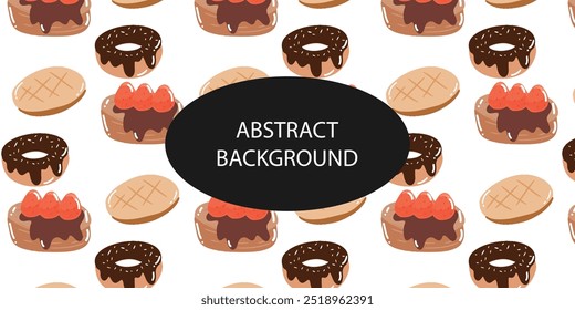 donut pattern isolated on background.Colorful design for textile, wallpaper, fabric, decor. Template for design. Vector illustration 