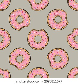 Patrón de donut. El fondo de la comida es impecable.