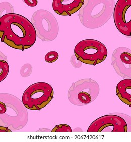 Donut pattern sweet food vector dessert pastry tasty cream