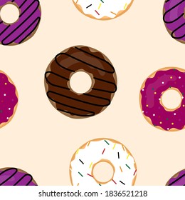 Donut pattern. Vector image, eps 10