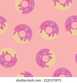 Donut Pattern. Vector isolated editable seamless pattern or background