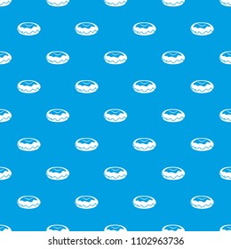 Donut pattern vector seamless blue repeat for any use