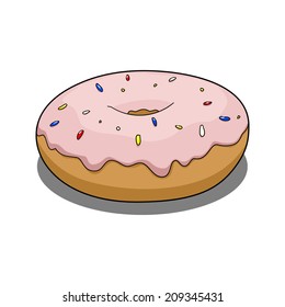 Donut with pink coating