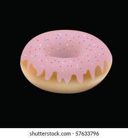 Donut with pink glaze.