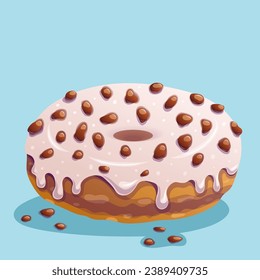 donut with pink glaze and chocolate