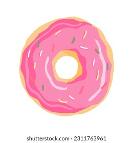No con acristalamiento rosa. Icono de donut, ilustración vectorial