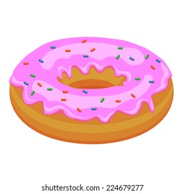 Donut with pink icing and sprinkles