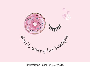 donut pink so sweet hand drawn