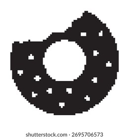 donut pixel icon, 8-bit. Vector illustration on a white background.