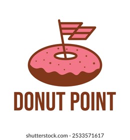 donut point flat minimalist logo design