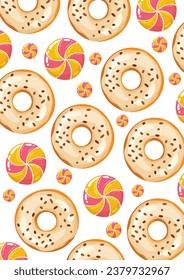 Donut poster, Donut print, Sweet holidays