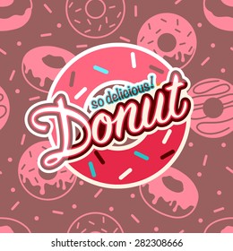 Donut Poster With Seamless Background