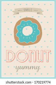 donut poster template vector/illustration / background/ greeting card