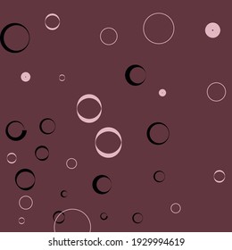 Donut Purple Retro Dark Modern Style Simple Art. Light Curves Black Pastel Minimal Modern Art Pattern. Calm Classical Round Vector llustration. Bagel Pink Bordo Oval Elegant Circles Art Illustration.