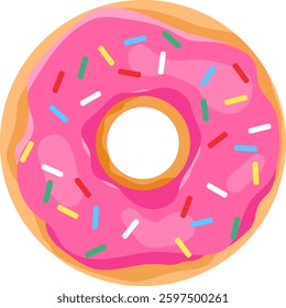 Donut, realistic donut icon isolated on white background. Donut icon. Vector, background image, poster, illustration.