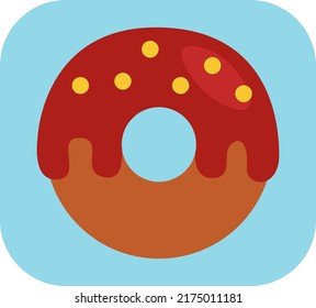 Nicht mit roter Creme, Illustration, Vektorgrafik auf weißem Hintergrund.