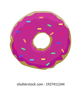 donut with red glaze, vector illustration