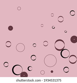 Donut Round Oval Vector llustration. Purple Dark Curves Bordo Modern Style Background. Classical Bagel Retro Black Elegant Circles Art Illustration. Calm Light Pink Pastel Minimal Modern Art Pattern.