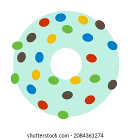Donut round sweet bakery vector illustration for cafe restaurant сonfectionery