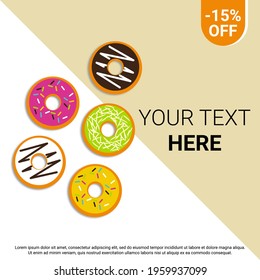 Donut sale templates of various flavors