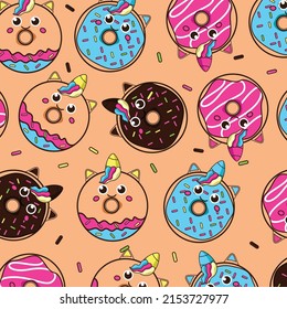 Donut seamless abstract pattern vector