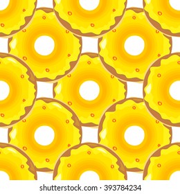 Donut seamless background texture pattern. Cute donuts with glazing. Delicious donut glazed. Isolated vector donuts seamless pattern