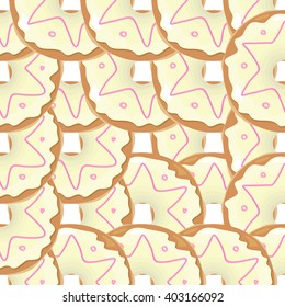 Donut seamless background texture pattern. Cute donuts with glazing. Seamless pattern.