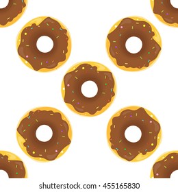 Donut seamless background texture pattern. Cute donuts with glazing. Seamless pattern