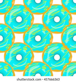 Donut seamless background texture pattern. Cute donuts with glazing. Seamless pattern. Delicious donut glazed. Donut pattern. Vector donuts pattern. Chocolate donuts. Isolated donuts seamless pattern