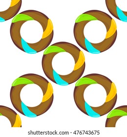 Donut seamless background texture pattern. Cute donuts with glazing. Seamless pattern. Delicious donut glazed. Donut pattern. Vector donuts pattern. Chocolate donuts. Isolated donuts seamless pattern