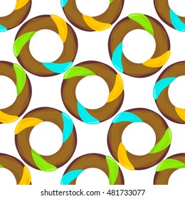 Donut seamless background texture pattern. Cute donuts with glazing. Seamless pattern. Delicious donut glazed. Donut pattern. Vector donuts pattern. Chocolate donuts. Isolated donuts seamless pattern