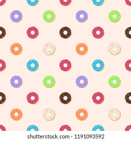 Donut seamless pattern background