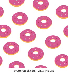 Donut Seamless pattern Background. Continuous Donut Pattern. Seamless Donut Pattern. flat illustration of donut.